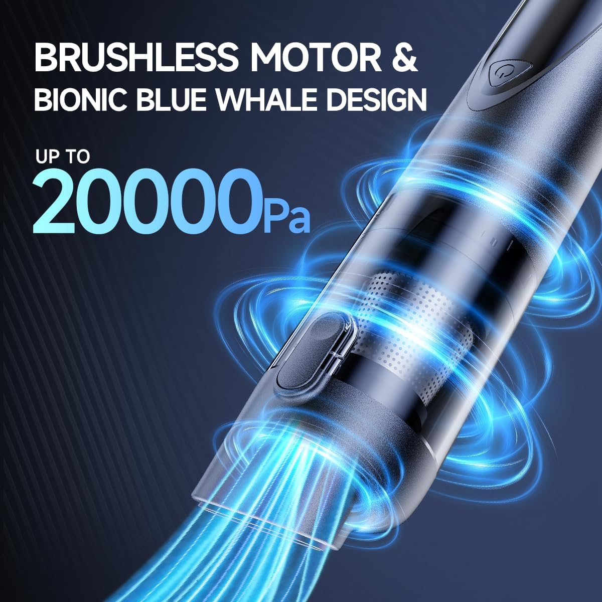 PUNOMO Cordless Car Vacuum Cleaner, 20000PA Strong Suction Wet/Dry Handheld Vacuum and Air Duster with Detailing Kit, Rechargeable Portable Mini Vacuum for Pet, Car Detailing, Home & Outdoor Cleaning