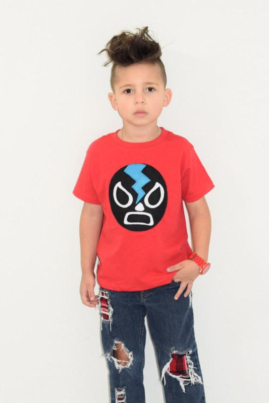 Kids T-shirt - Luchador Mexican Wrestler Kids (Red)
