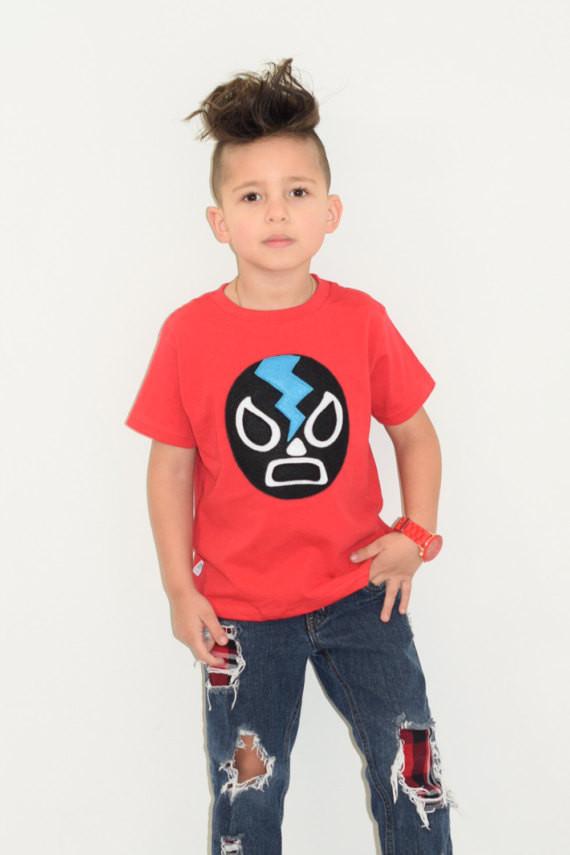 Kids T-shirt - Luchador Mexican Wrestler Kids (Red)
