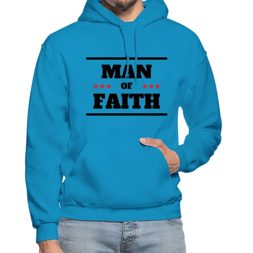 Mens Hoodie - Pullover Hooded Sweatshirt - Graphic/man Of Faith