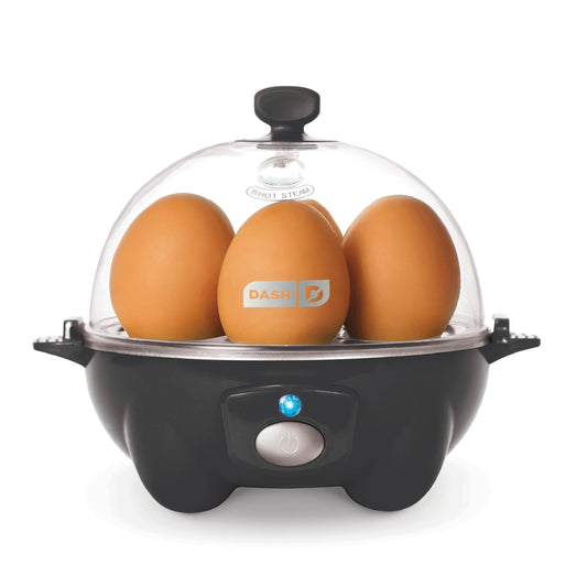DASH Electric Rapid Egg Cooker for Hard Boiled/Poached/Scrambled Eggs or Omelets with Auto Shut-Off Feature, Black, 7 Egg Capacity