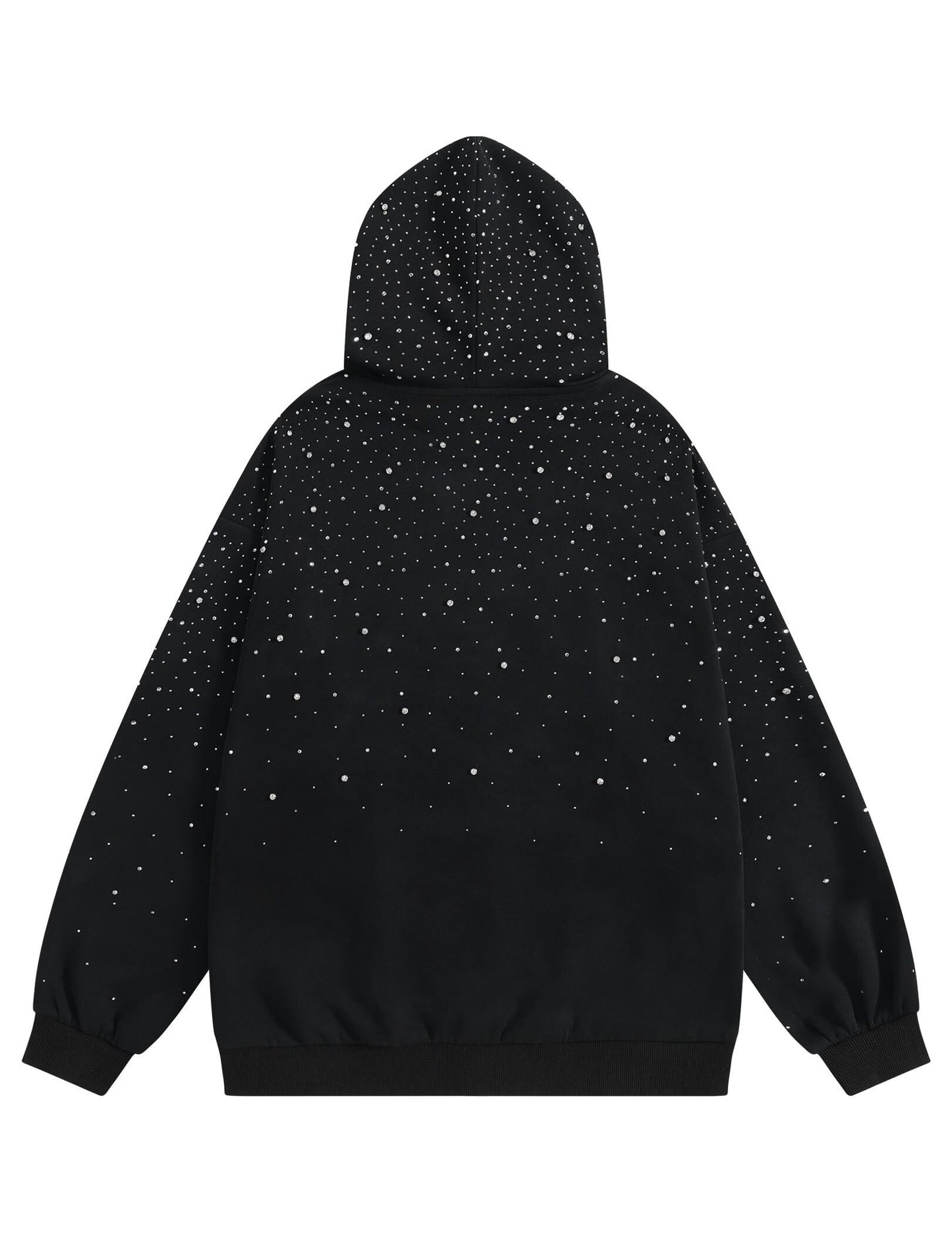 Vamtac Rhinestone Hoodies Men Oversized Hooded Sweatshirts Fashion Casual Hoodie Pullover Y2k Streetwear Tops Black