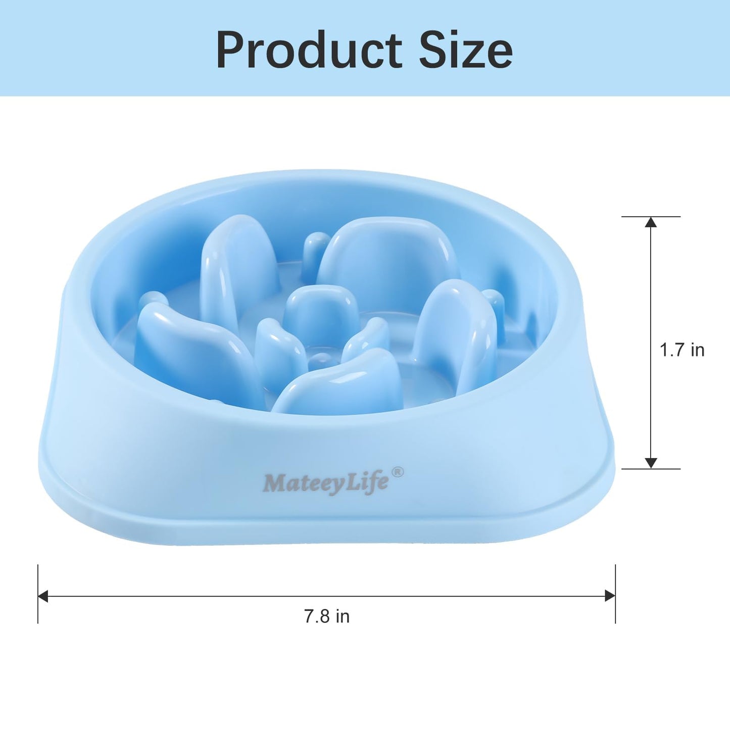 MateeyLife Slow Feeder Dog Bowls 2PCS, Anti-Choking Puzzle Dog Food Bowls, Anti-Slip Interactive Feeding Slow Down Eating, Bloat Stop Maze Dishes for Medium Breeds