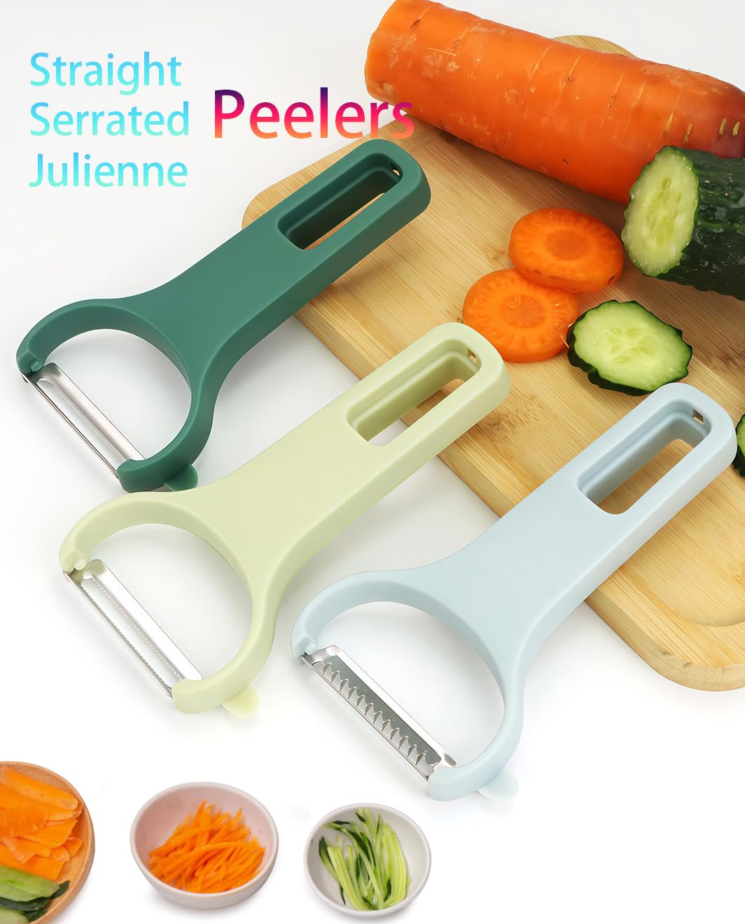 HEYCROWN Vegetable Peeler Set 3-Piece Kitchen Peelers for Potato, Veggie, Fruit