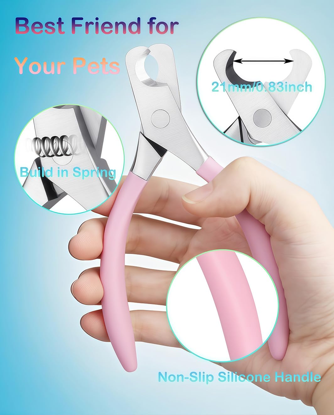 HEYCROWN Large Dog Nail Clippers Wide Jaw Opening Heavy Duty Dog Nail Trimmer Cat Claw Clippers