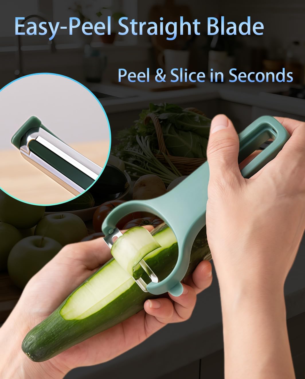 HEYCROWN Vegetable Peeler Set 3-Piece Kitchen Peelers for Potato, Veggie, Fruit
