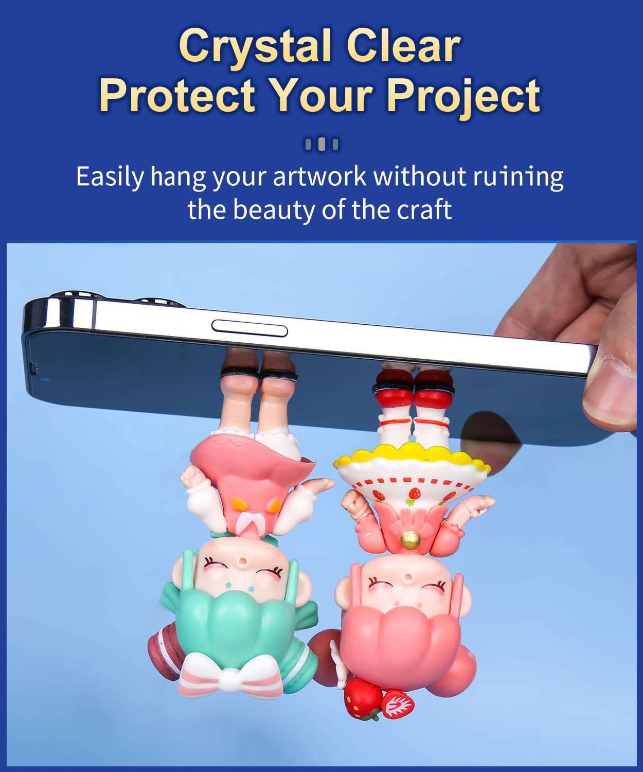 PHIXBEAR Small Mounting Putty No Residue, Strong Double Sided Glue Adhesive Dots Clear Museum Sticky Tack, Picture Hanging Strips Fixed Posters Map Decor Art Craft Party, Round 0.39 in (504 Pcs)