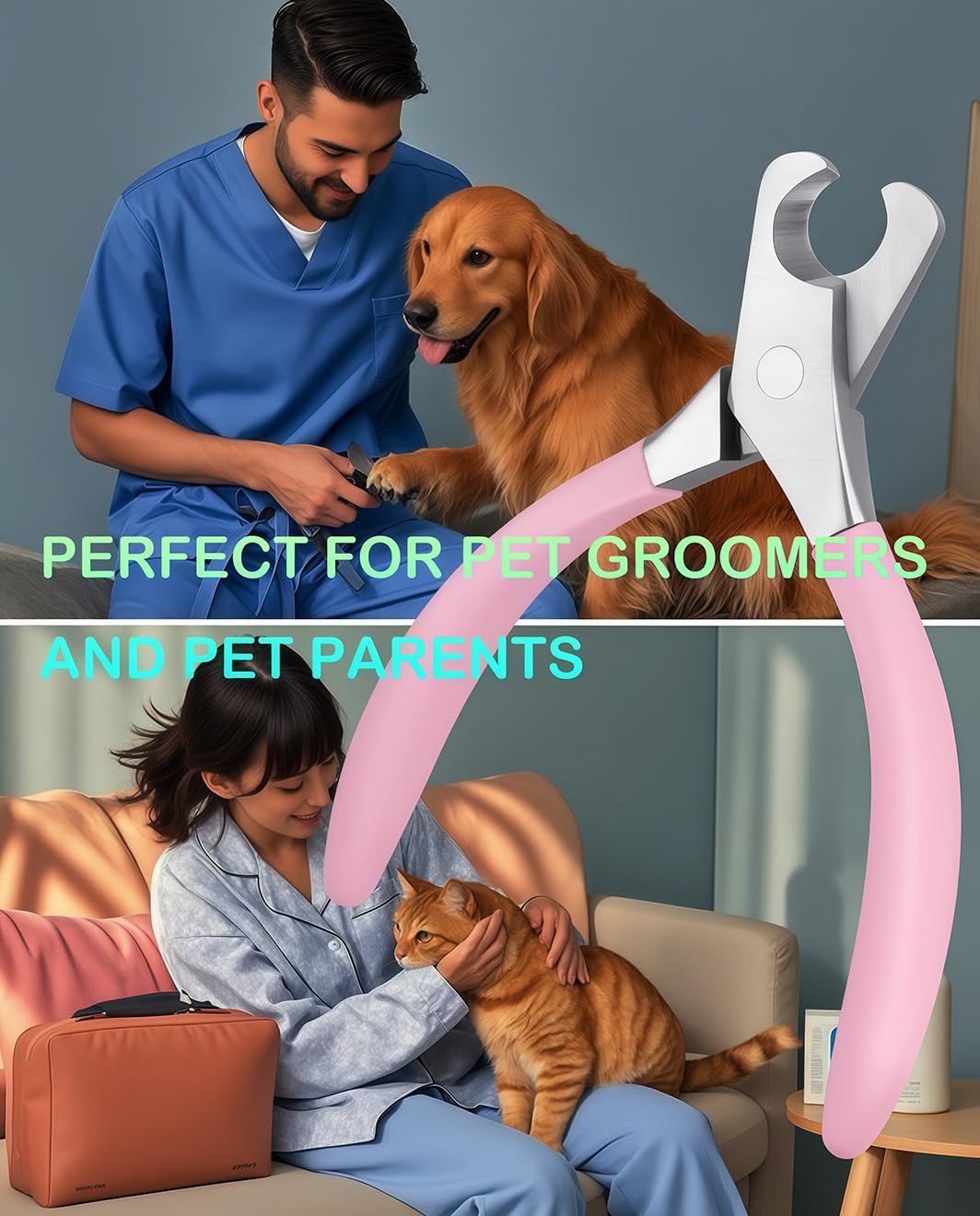 HEYCROWN Large Dog Nail Clippers Wide Jaw Opening Heavy Duty Dog Nail Trimmer Cat Claw Clippers