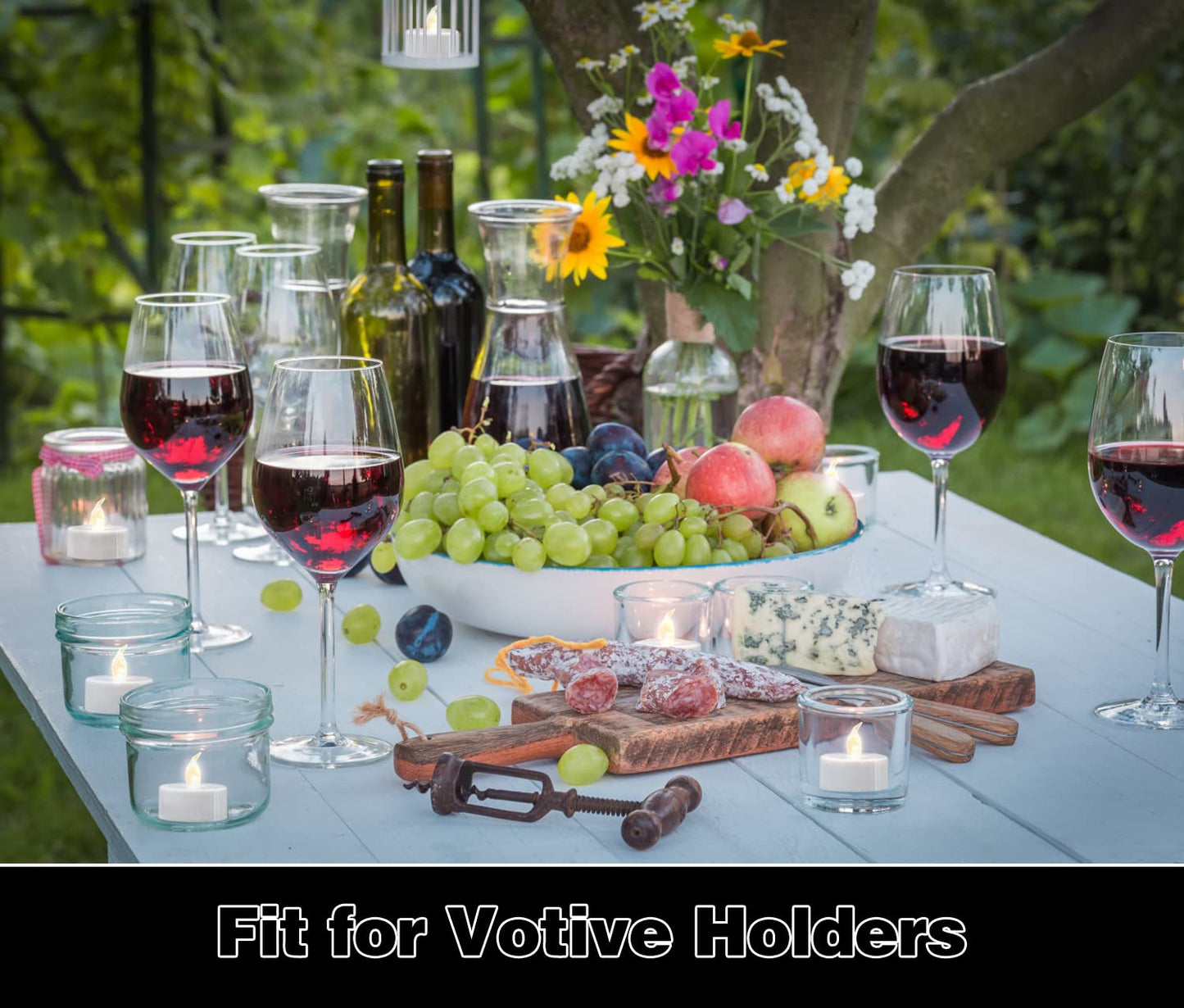 KOABY 24 Pack Warm White LED Tea Lights, Last 100H+, Flickering Flameless Battery Operated Tea Lights for Decor