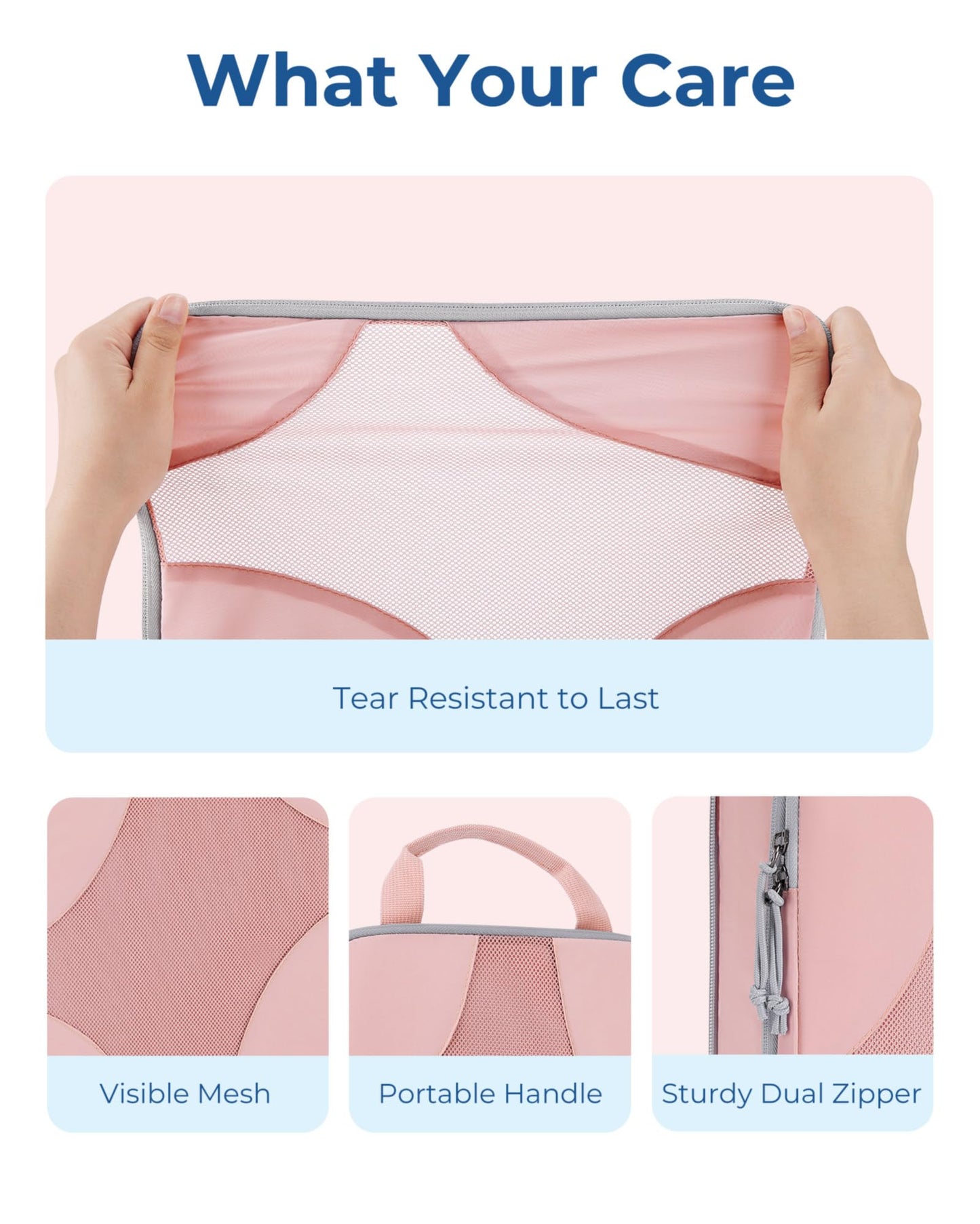 BAGSMART Compression Packing Cubes for Travel, Compressible Luggage Organizer for Carry On Suitcase, Lightweight Travel Essentials 6-Pack 1L+2M+2S+1Shoe Bag, Pink