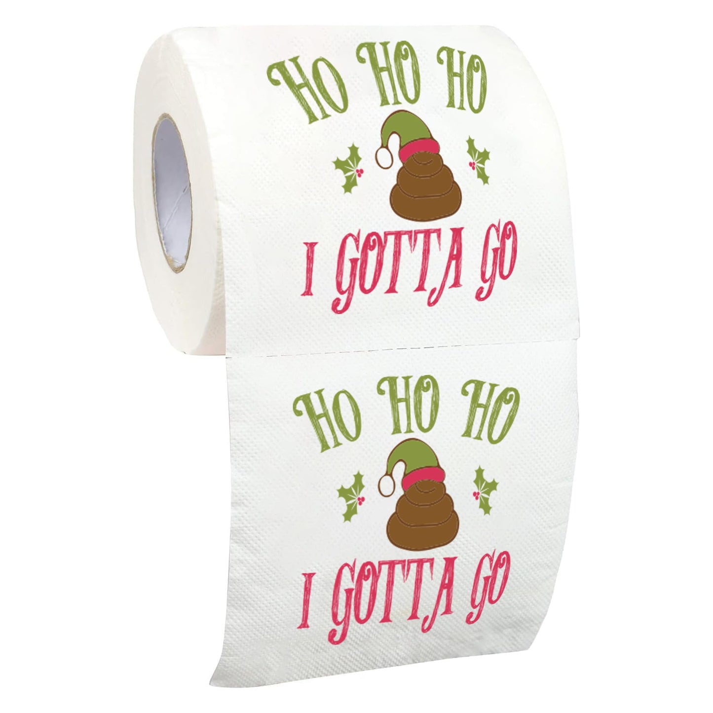 Christmas Toilet Paper Roll Ho Ho Ho I Gotta Go - Funny Toilet Paper, Funny Merry Christmas Novelty Gifts, Perfect for White Elephant and Holiday Parties - Santa, Xmas, Grinch and Holiday Gag Gifts