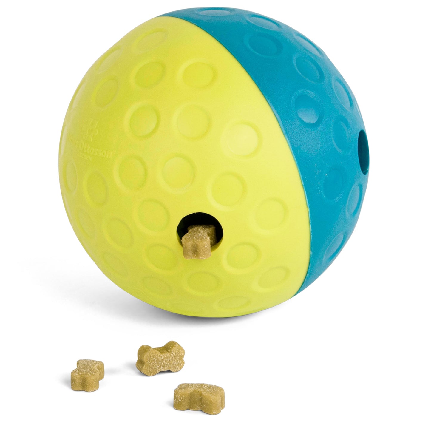 Outward Hound by Nina Ottosson Treat Tumble Interactive Puzzle Ball Dog Toy, Level 1 Beginner, Blue, Small (4.75" Diameter)