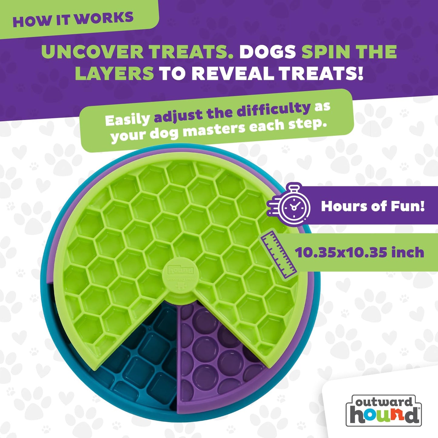 Outward Hound by Nina Ottosson Lickin’ Layers 3-in-1 Interactive Dog Feeder Puzzle, Lick Mat & Slow Feeder Bowl – Mental Stimulation Toy for Medium & Large Dogs, Holds 2 Cups of Wet or Dry Food