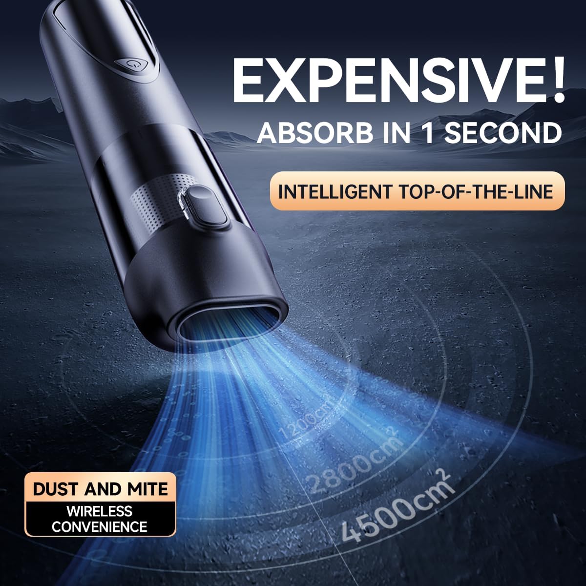 PUNOMO Cordless Car Vacuum Cleaner, 20000PA Strong Suction Wet/Dry Handheld Vacuum and Air Duster with Detailing Kit, Rechargeable Portable Mini Vacuum for Pet, Car Detailing, Home & Outdoor Cleaning