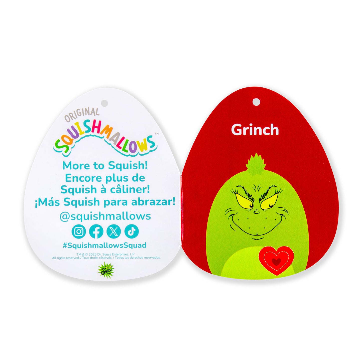 Squishmallows Original 12in Grinch with Heart – Official Jazwares Plush (Medium-Sized)