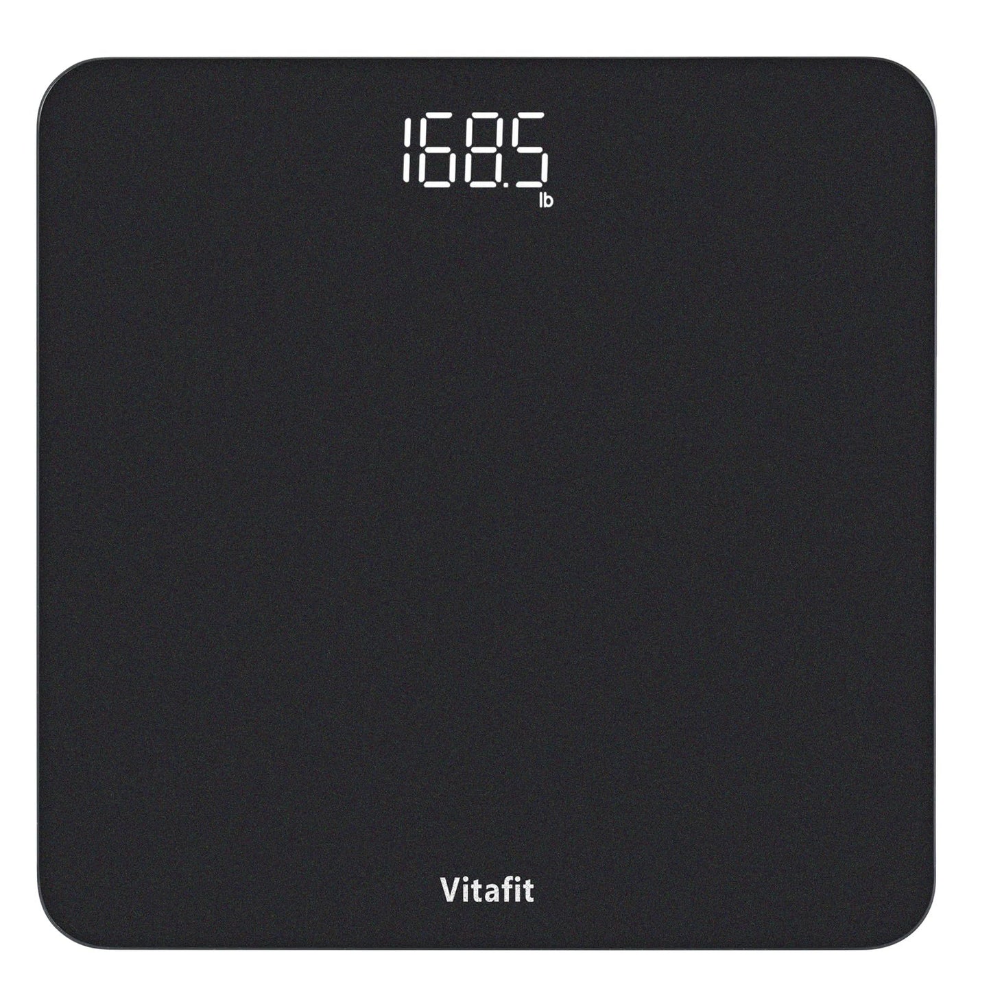 Vitafit Digital Bathroom Scale for Body Weight, Weighing Professional Since 2001, Clear LED Display and Step-On, 3*AAA Batteries Included, 400lb/182kg, Spray Silver Black