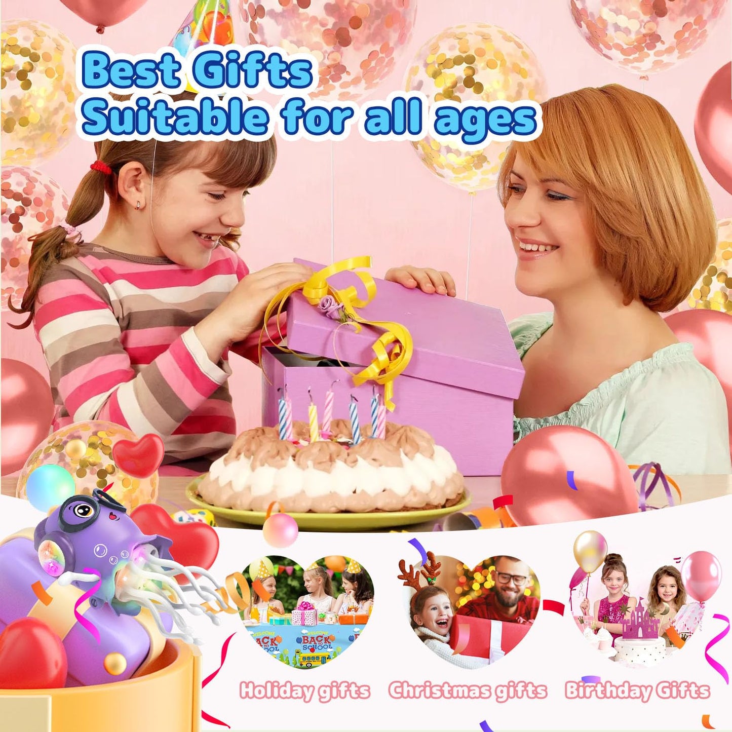 Zonopy Christmas Dancing Jellydancer Baby Toy, Crawling Jellydancer Tummy Time Toy Stocking Stuffers for Boy 3-6 Girls 6-12, Magic Dancing Music Toys for 3 4 5 6 7 8 Year Old Kids Birthday Gifts