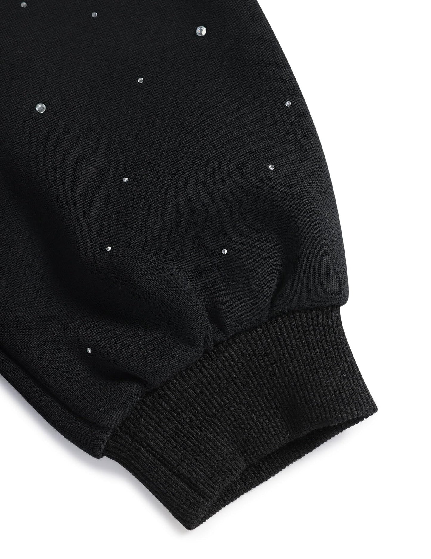 Vamtac Rhinestone Hoodies Men Oversized Hooded Sweatshirts Fashion Casual Hoodie Pullover Y2k Streetwear Tops Black