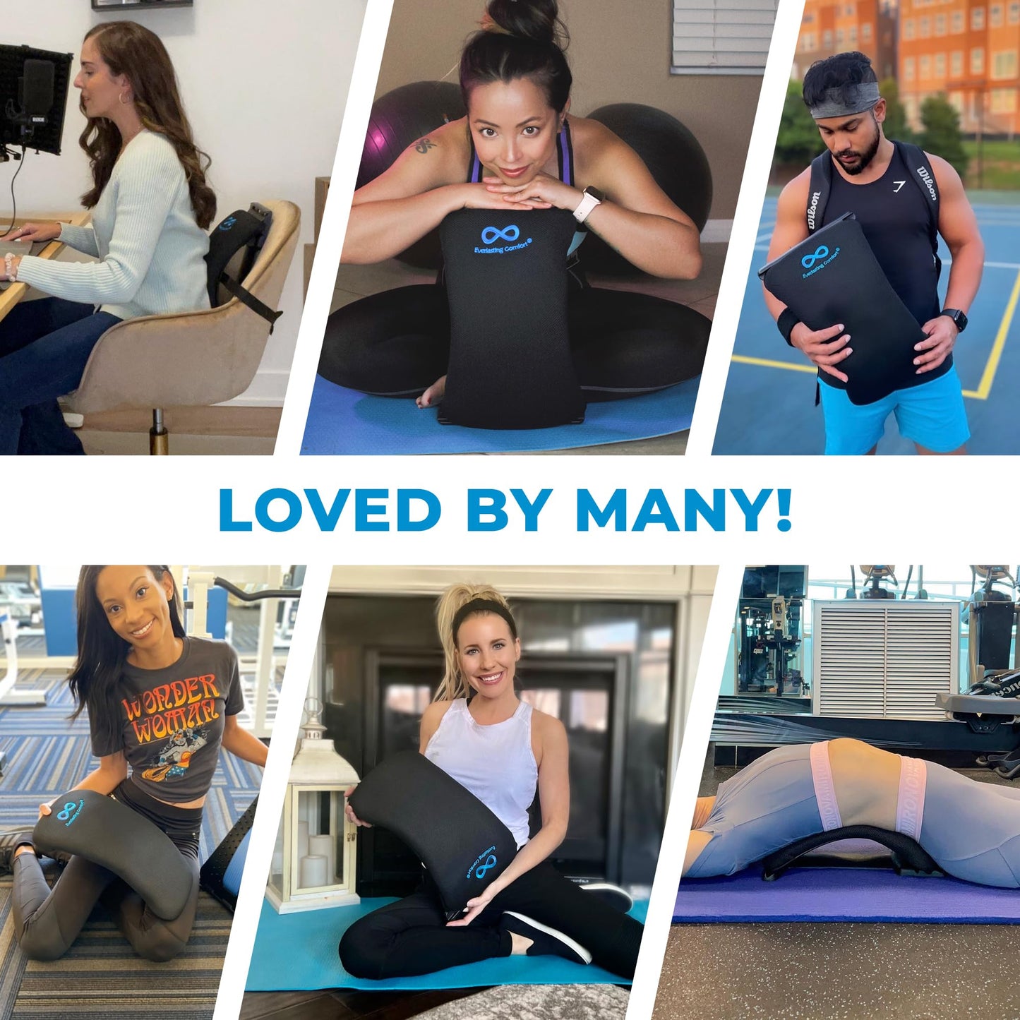 Everlasting Comfort Lumbar Support Board Back Stretcher for Lower Pain Relief - Adjustable Spine Decompression with 88 Acupressure Nodes - Back Cracking Device with Chair Strap for Posture Correction