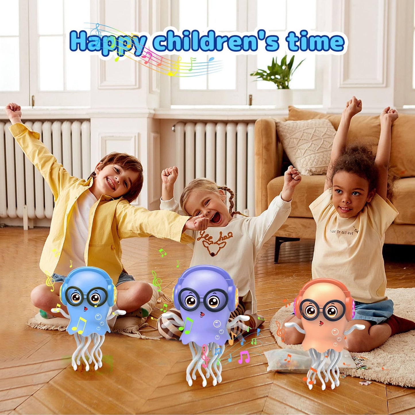 Zonopy Christmas Dancing Jellydancer Baby Toy, Crawling Jellydancer Tummy Time Toy Stocking Stuffers for Boy 3-6 Girls 6-12, Magic Dancing Music Toys for 3 4 5 6 7 8 Year Old Kids Birthday Gifts