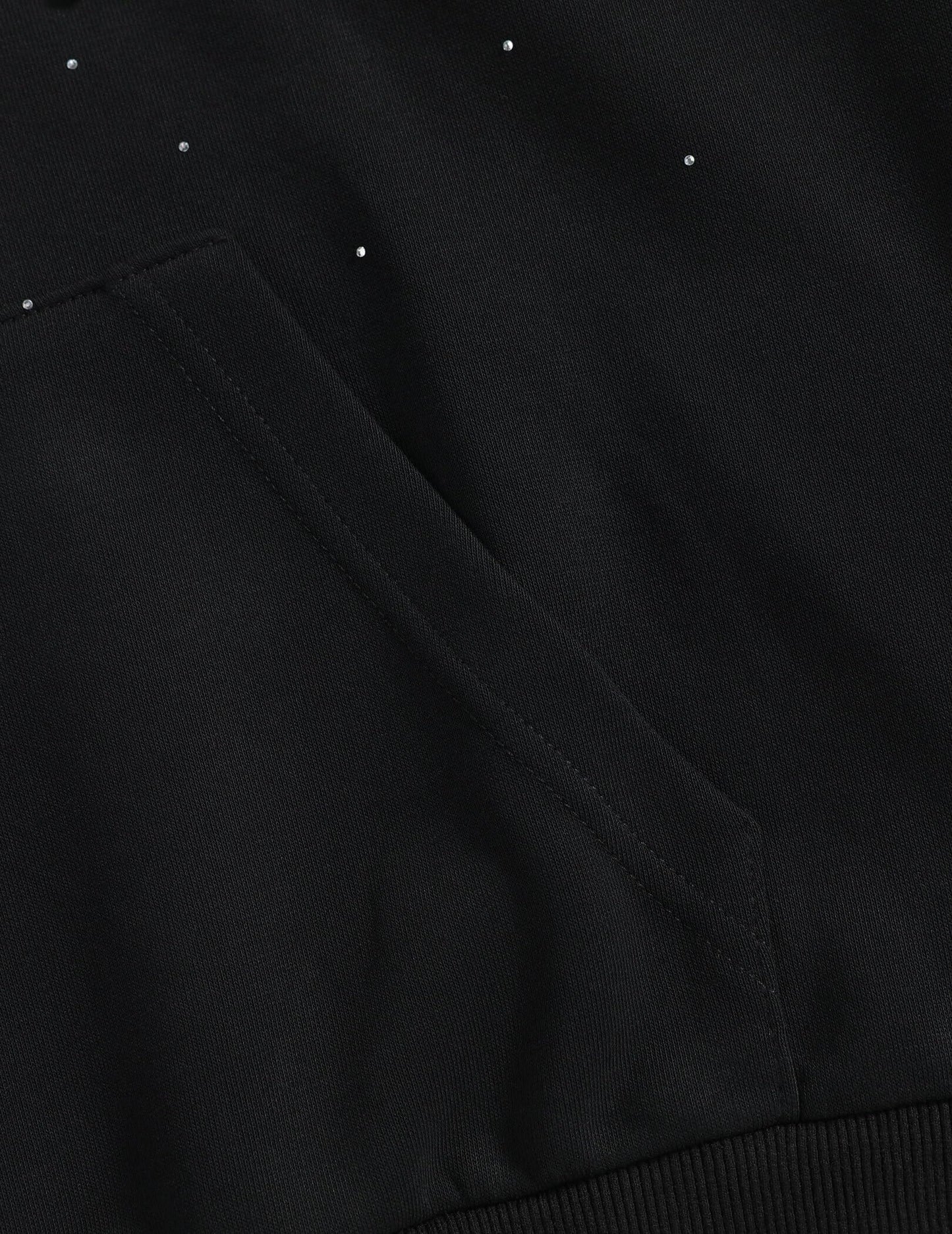 Vamtac Rhinestone Hoodies Men Oversized Hooded Sweatshirts Fashion Casual Hoodie Pullover Y2k Streetwear Tops Black