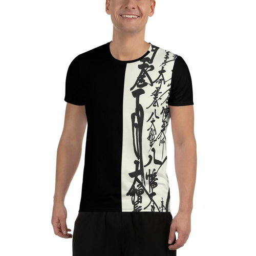 Men's Oriental Pattern Black and White T-shirt